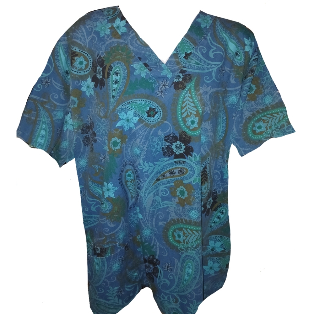 💵 Paisley Print Scrub Top by Butter Soft
